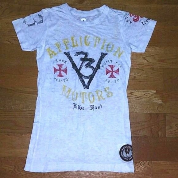 Affliction Tops - Affliction Live Fast Burnout Tee New